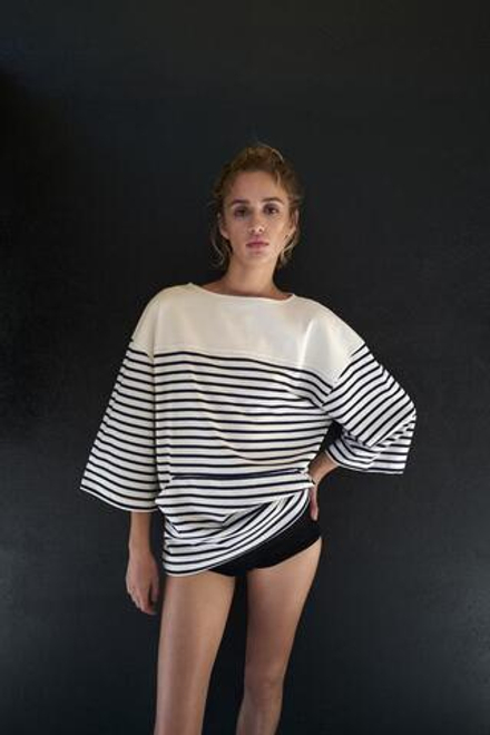 ZARA ФУТБОЛКА ИЗ ПЛОТНОГО ХЛОПКА В ПОЛОСКУ, ПОЛОСКИ