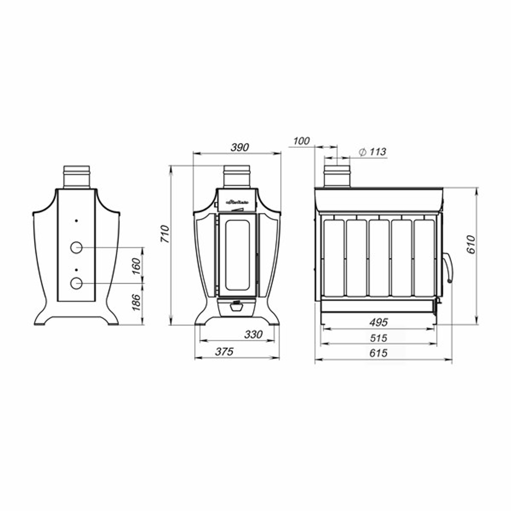 Печь отопительная газо-дровяная Stoker 150-G