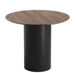 Стол обеденный Type D 90 см основание D 39 см (орех/черный)