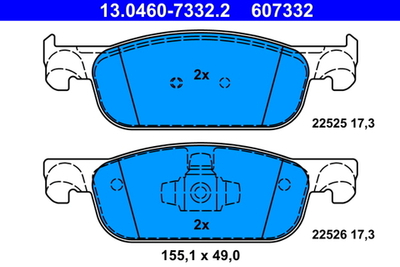 ATE - 13046073322-ATE - Brake Pad Set, disc brake