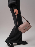 Сумка кожаная через плечо фруктовый мусс