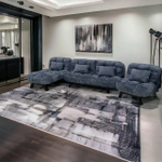 Акция!!!Набор мягкой мебели цвет серый диван+оттоманка+кресло+пуф