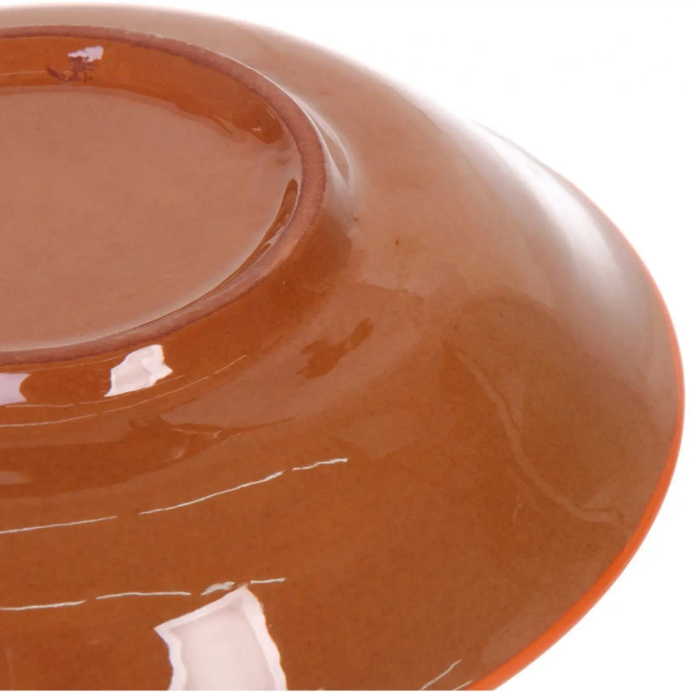 Тарелка глубокая 19*4см оранжевая Риштанская Керамика