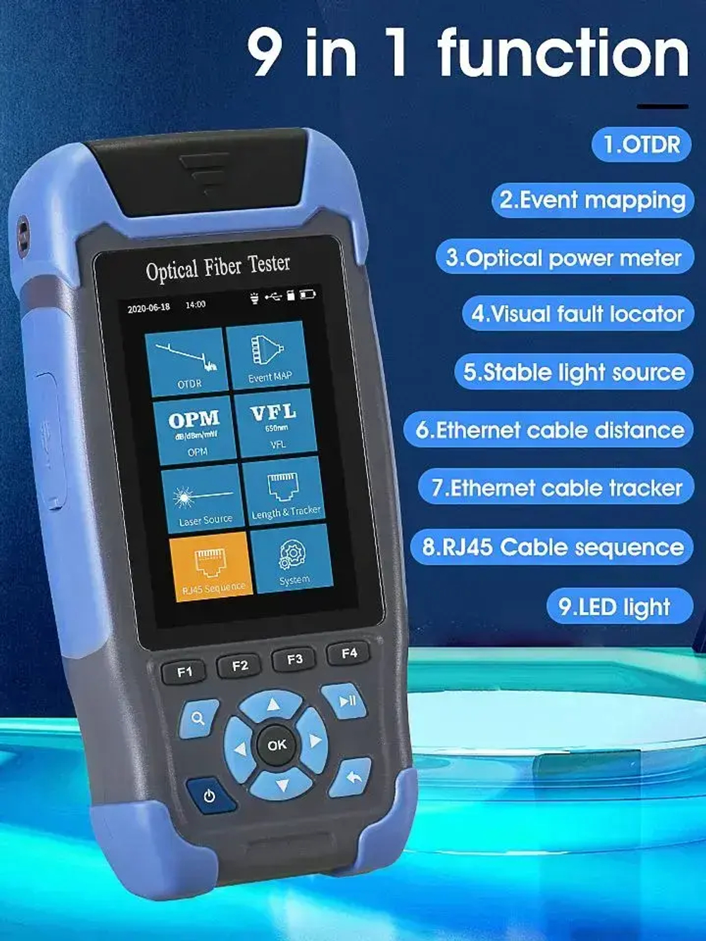 COMPTYCO OTDR AUA900D Интерфейс UPC 1310 1550nm 60km otdr оптический рефлектометр ОТДР Тестер волоконно-оптических кабелей VFL OPM OLS RJ45