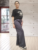 20621 Брюки женские палаццо трикотаж Диор темно-серый (54)