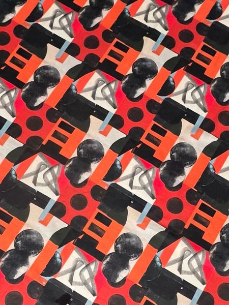 АРТ АБСТРАКЦИЯ, ОРАНЖЕВО-ЧЕРНЫЙ - 100% ХЛОПОК 4