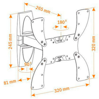 Кронштейн ЖК HOLDER LCDS - 5020, 22-42" 30 кг. накл. 20° пов. 100° белый
