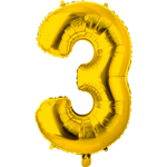 Шар фольгированный Цифра 3 66 см (Золотой)