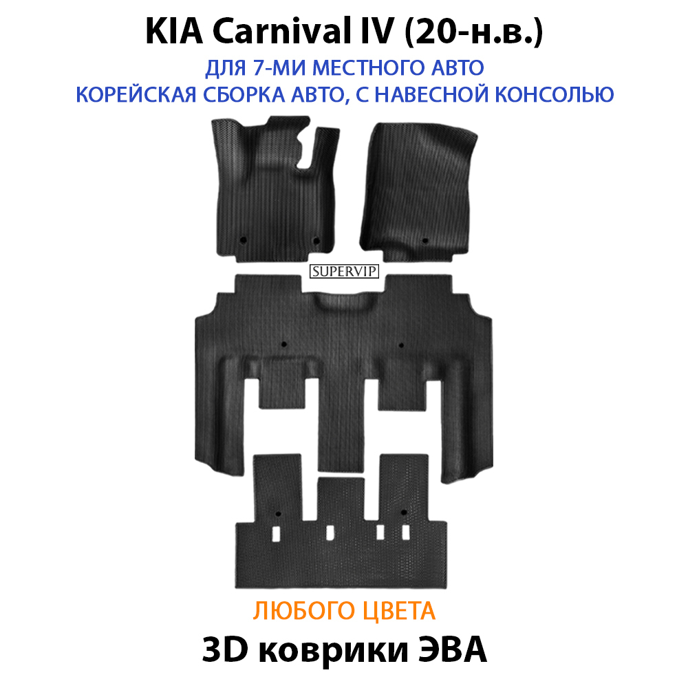 kia carnival iv 20-н.в. автоковрики ева в салон авто от supervip