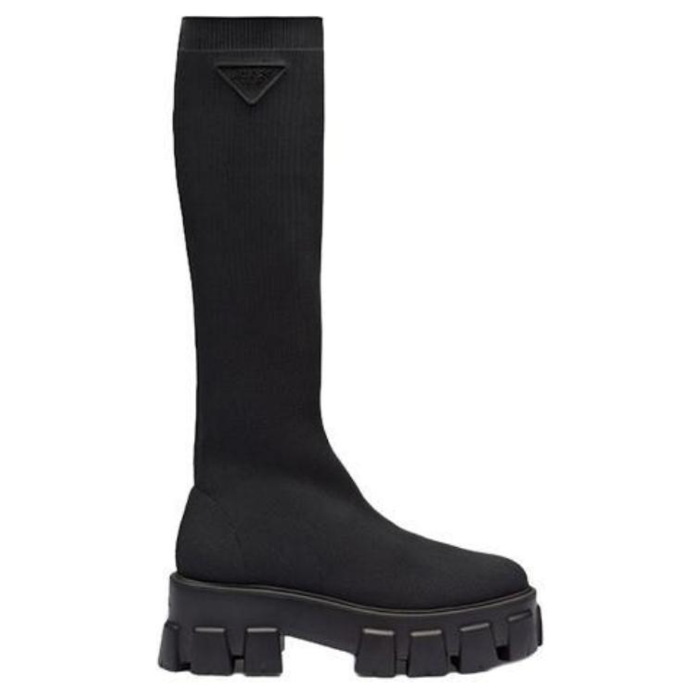 PRADA Monolith Knee High Boots 5.5cm Women"s Black