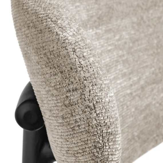 Полубарный стул Arvo 65 см, бежевый шенилл с черными ножками