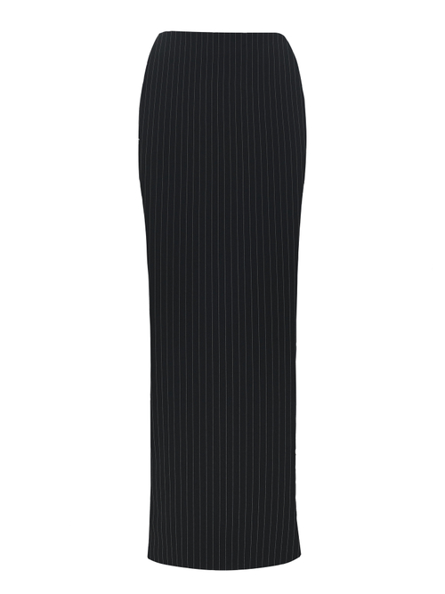 Юбка макси с карманами в полоску