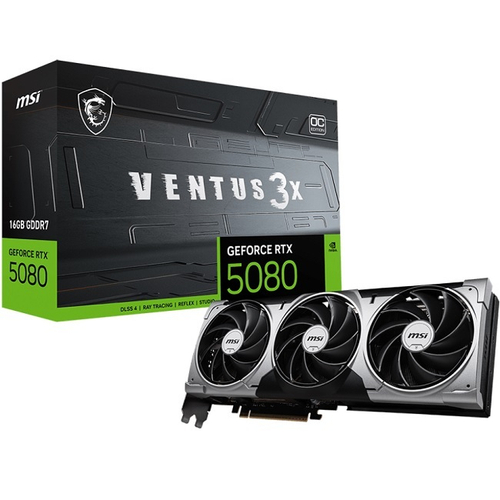 Видеокарта MSI GeForce RTX 5080 VENTUS 3X OC 16G (G5080-16V3C)