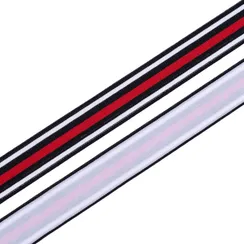 Резинка широкая, черная/белые, красные полосы 24 мм, Германия