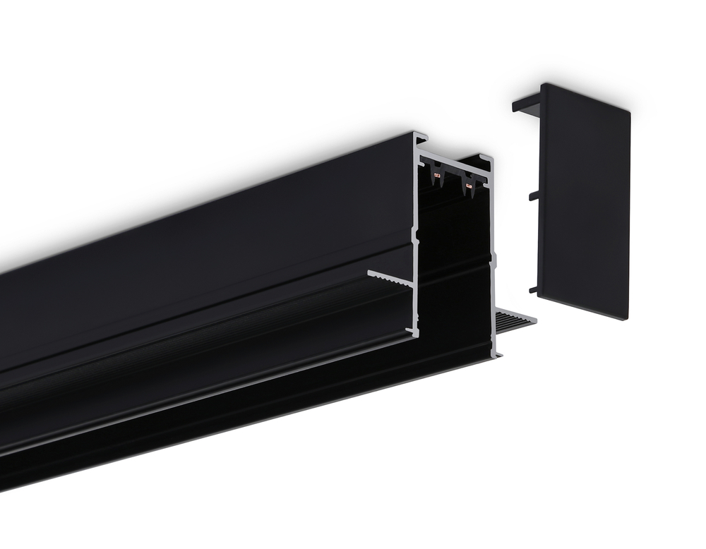 Шинопровод встраиваемый под ГКЛ 12,6мм Magnetic 220V GL1012 BK черный IP20 3000*62.5*56 (заглушки в комплекте)
