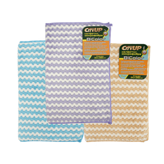 Салфетка микрофибра "City UP-185"BiColor (3шт) 30х38см