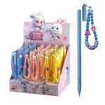 Ручка шариковая Alingar "Браслет", 0,7 мм, синяя, с брелком, круглый, цветной, пластиковый корпус, картонная упаковка