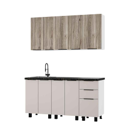 Кухня 1,6 м "ЭКО"Кашемир/Дуб смоки