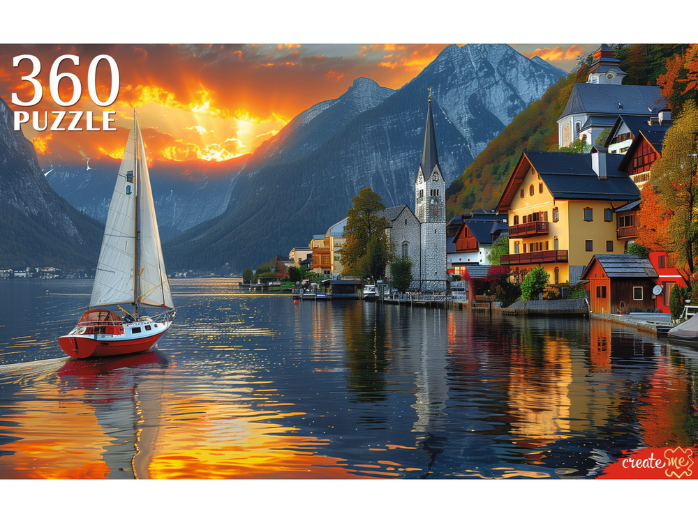 Пазлы 360 элементов 500*340мм. "Вечерний город у воды"