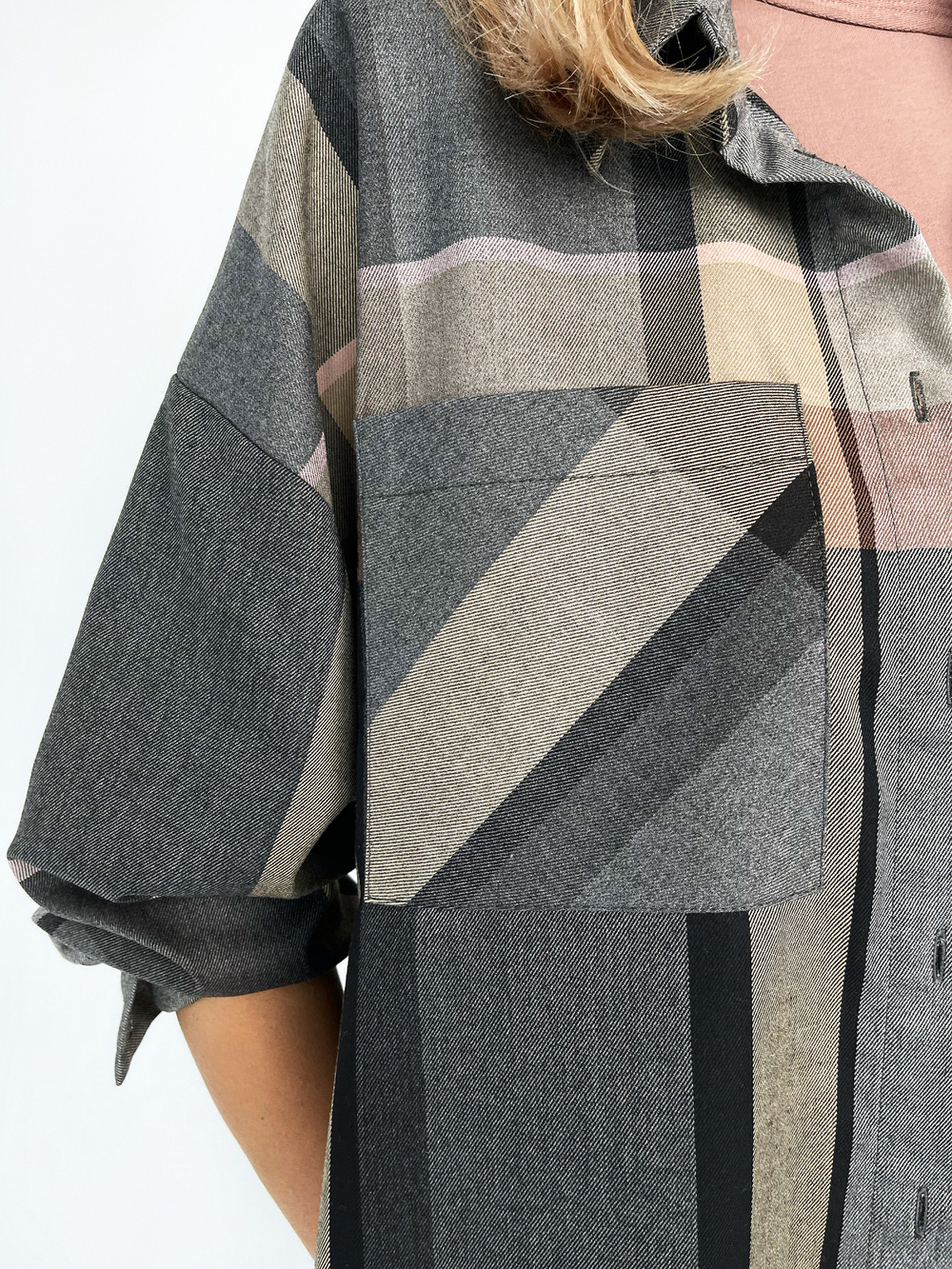 Рубашка в клетку графит 5