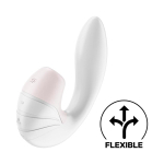 Белый вибратор 16,9см с вакуумным стимулятором Satisfyer Supernova