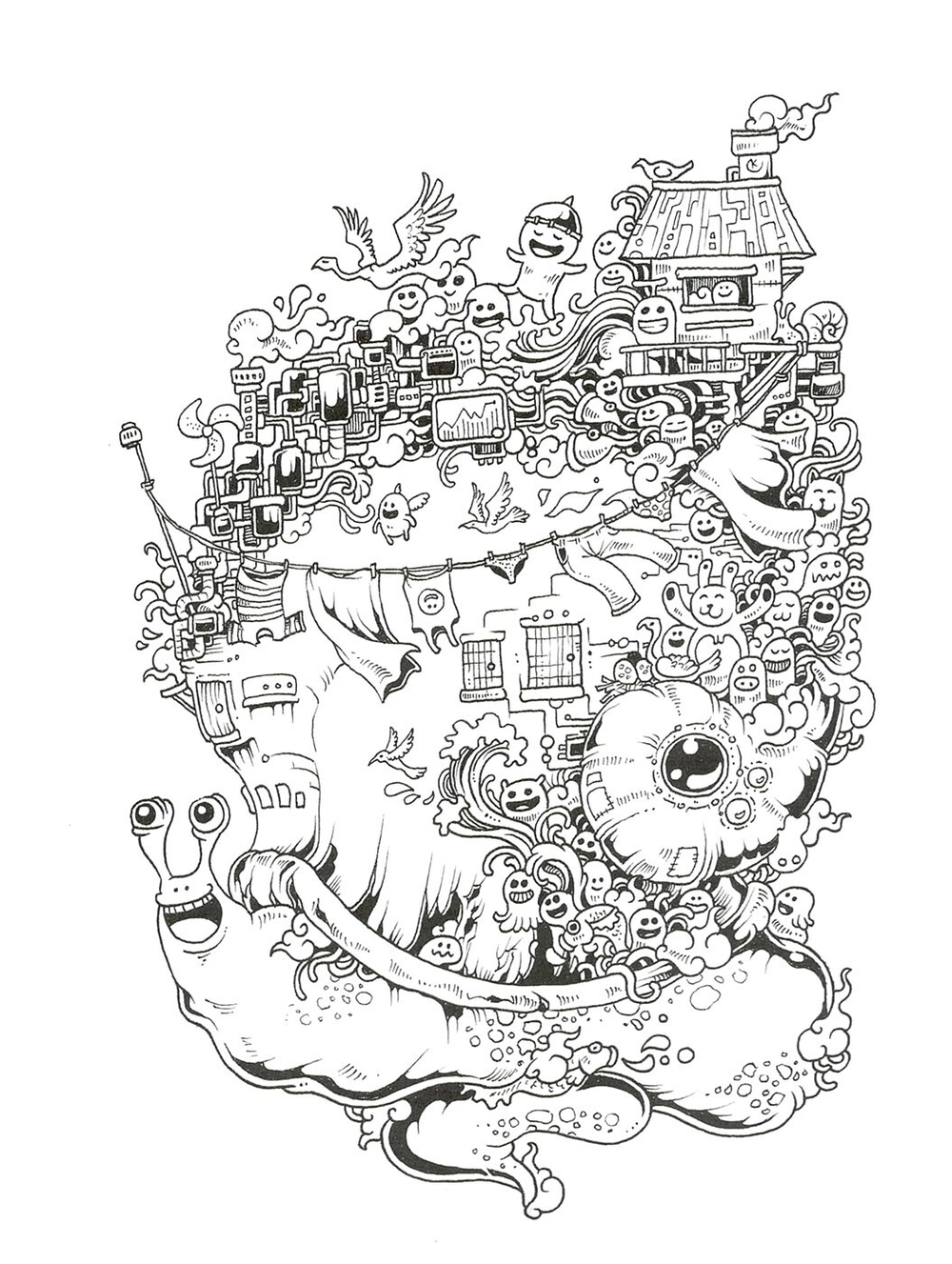 Doodle Invasion. Coloring book