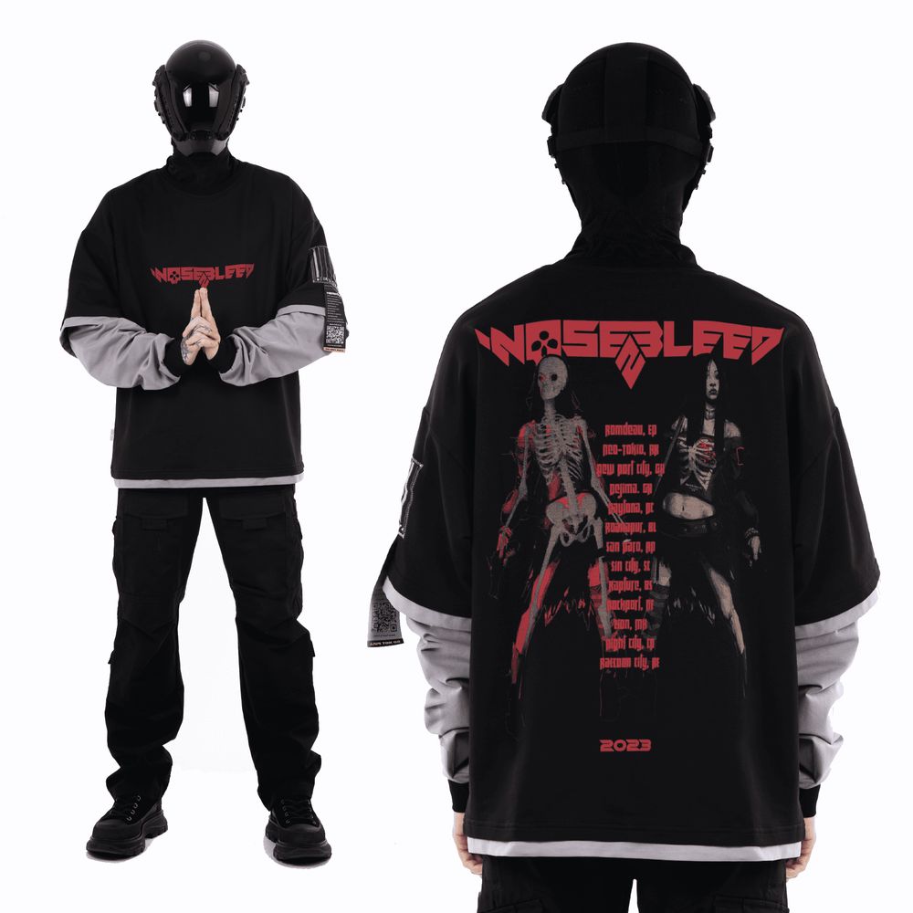 Лонгслив Heartz Double-Barreled Tour Layered Kimono черный