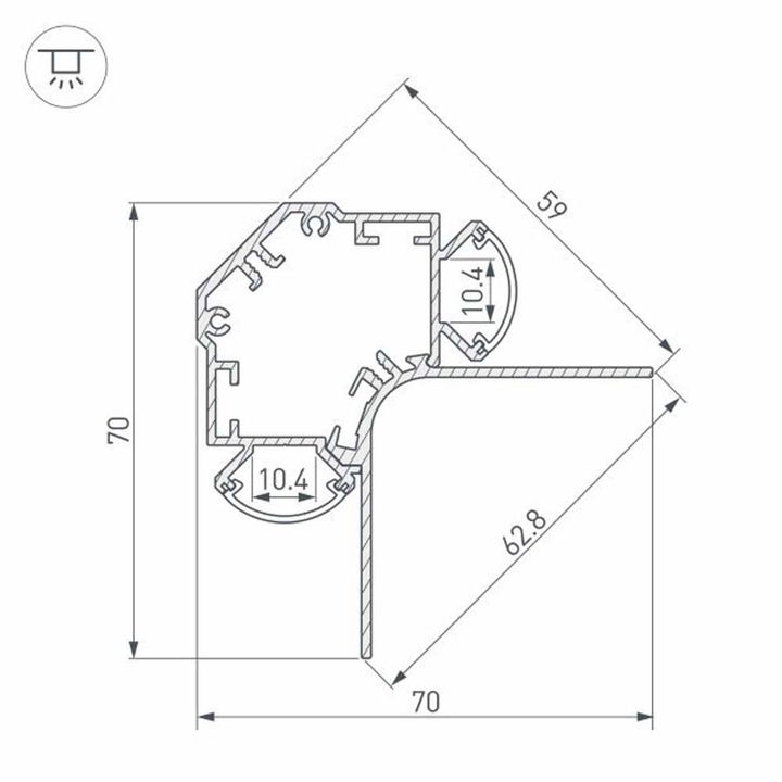 Профиль с двусторонним свечением Arlight ARH-V-Dual-HID-2000 White 034985