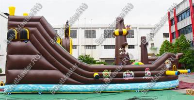 Большой надувной батут-горка "Фрегат" 11*5*5 м