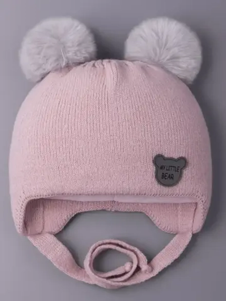 Шапка для девочки зимняя вязаная с ушками