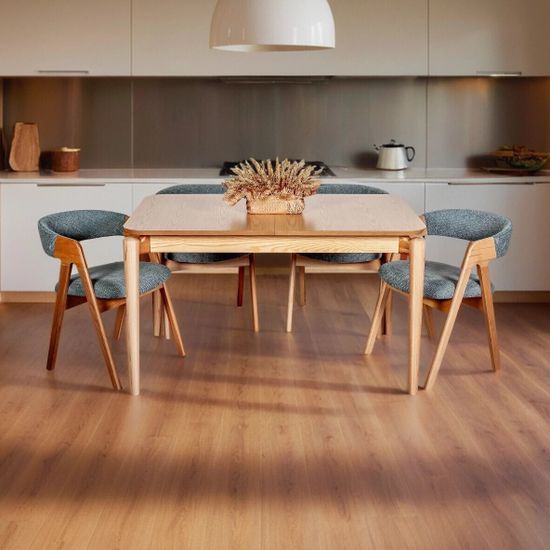 Комплект стол VASTO 1300 RV раздвижной + 4 стула Манго / бук натуральный