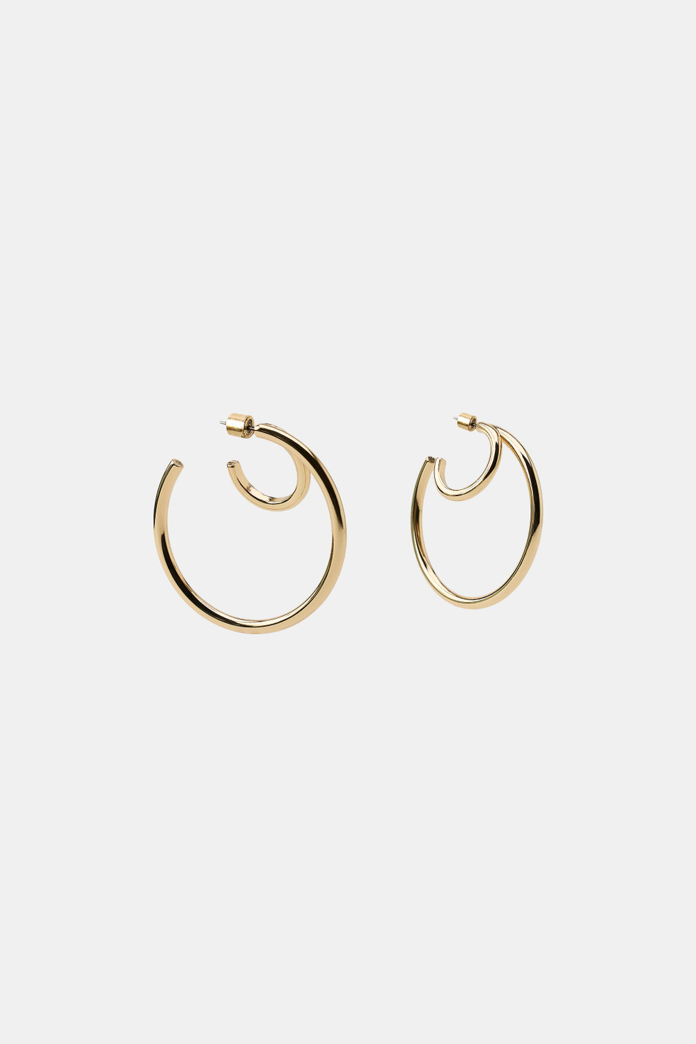 ZARA ДВОЙНЫЕ СЕРЬГИ-КОЛЬЦА, ЗОЛОТИСТЫЙ