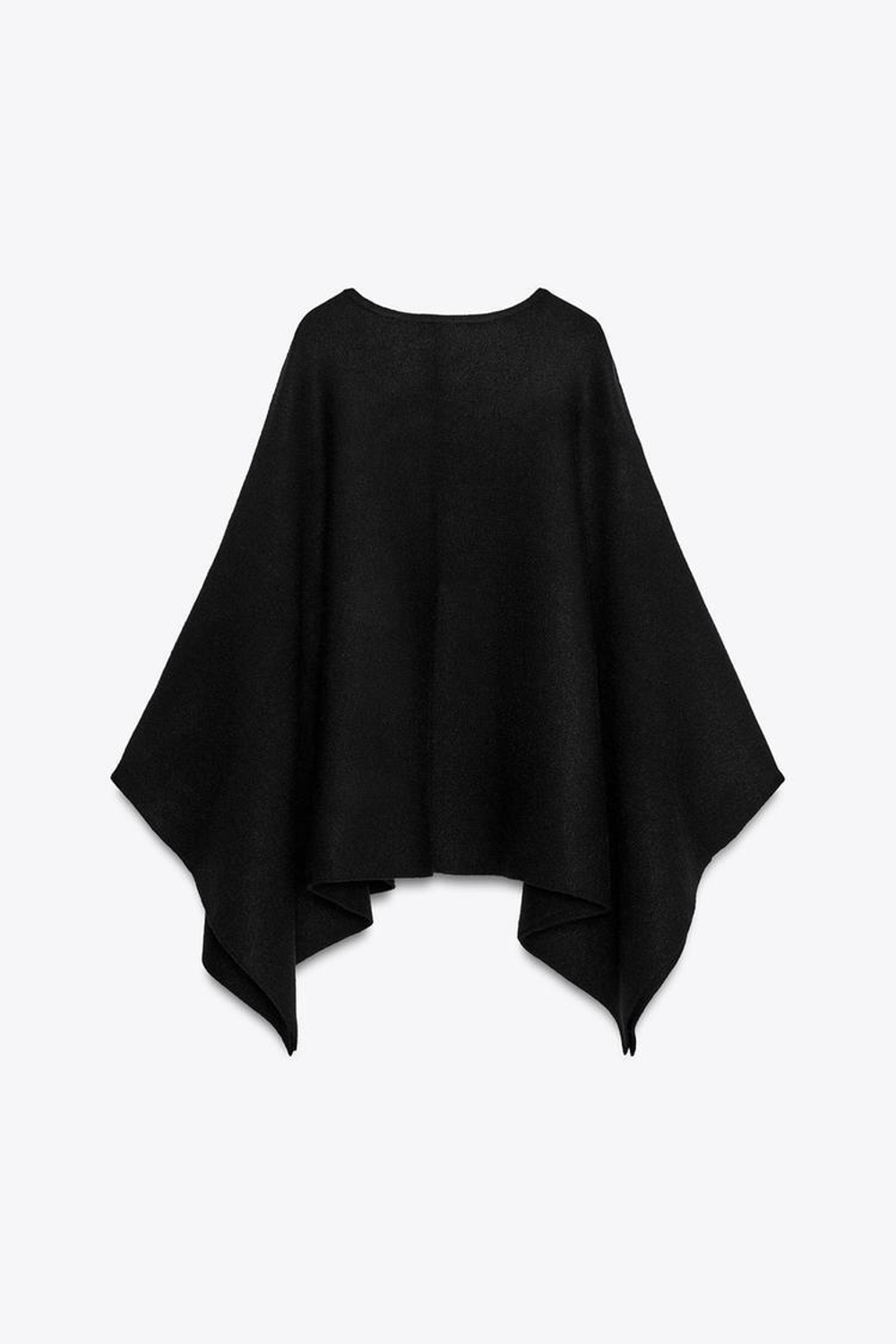 ZARA ТРИКОТАЖНАЯ НАКИДКА, ЧЕРНЫЙ