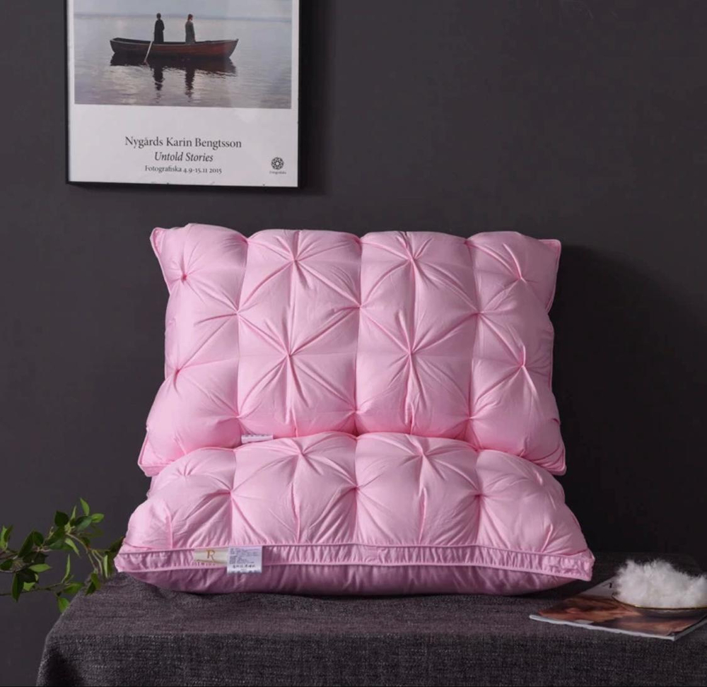 Подушка Микрогель Дизайн розовая 50х70