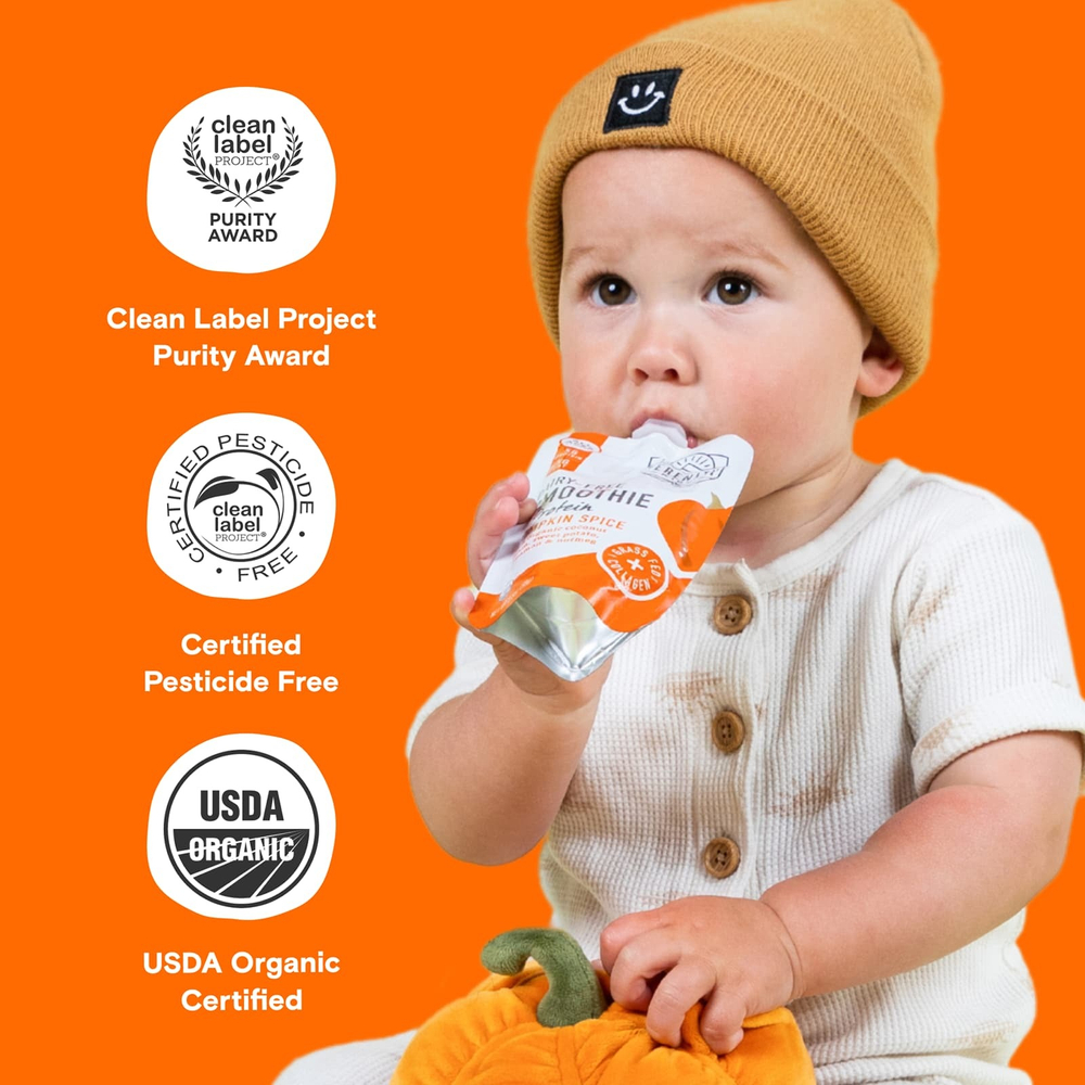 Serenity Kids, Смузи без молочных продуктов с белком, для детей от 6 месяцев, тыквенные специи, 99 г (3,5 унции)