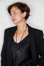 Серьги пусеты 3 круга с палочками, оттенок золото