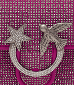 Кожаная сумка через плечо LOVE ONE MINI DC FULL STRASS Pinko - розовый(100074 A17Z)