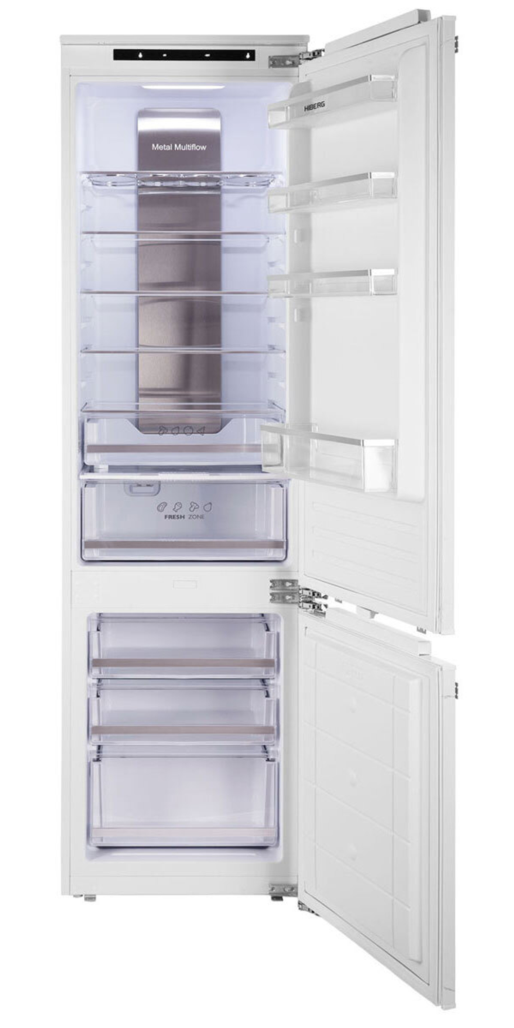 Встраиваемый двухкамерный холодильник Hiberg i-RFCB 455F NFW