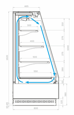 Пристенная витрина Carboma Tokyo 2 F16-08 VM 1,0-2 (0430)