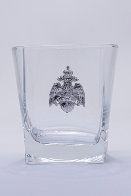 Подарочный набор стаканов под виски c символикой МЧС (3 предмета, зеленый)