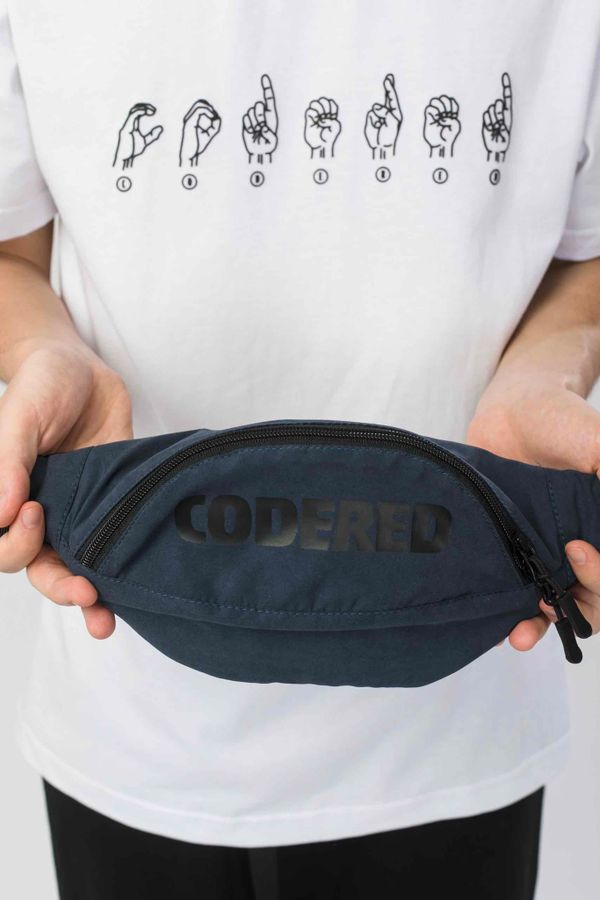 Сумка поясная Codered Hip Bag Синий Темный микрофибра/Черный принт - фото 1