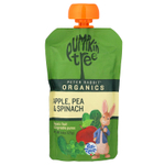 Pumpkin Tree Organics, Peter Rabbit Organics, органическое фруктовое и овощное пюре, яблоко, горох и шпинат, 125 г (4,4 унции)