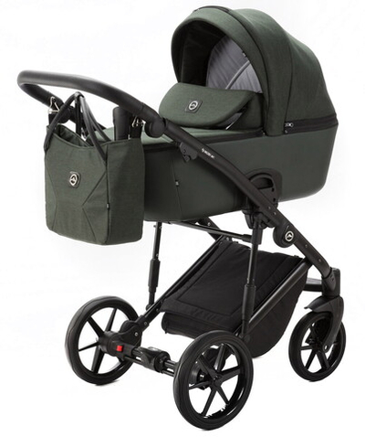 Детская коляска Adamex Mobi 2 в 1 M-PS98 (Т.ЗЕЛЕНЫЙ+Т.ЗЕЛЕН. КОЖА)