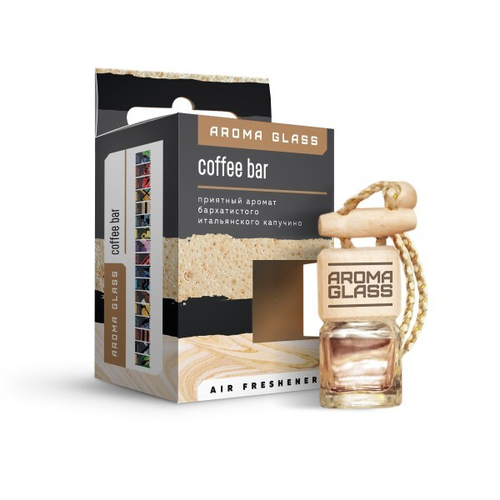 Ароматизатор подвесной  Aroma Glass  Coffee bar (аромат бархатистого капуччино) (FOUETTE)