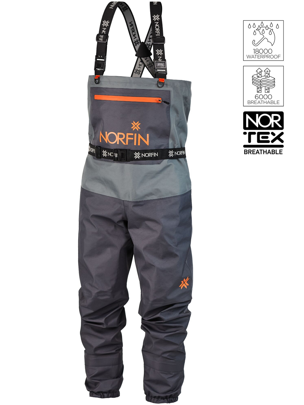 Полукомбинезон заброд. Norfin PILOT STOCKINGFOOT GRAY р.MS