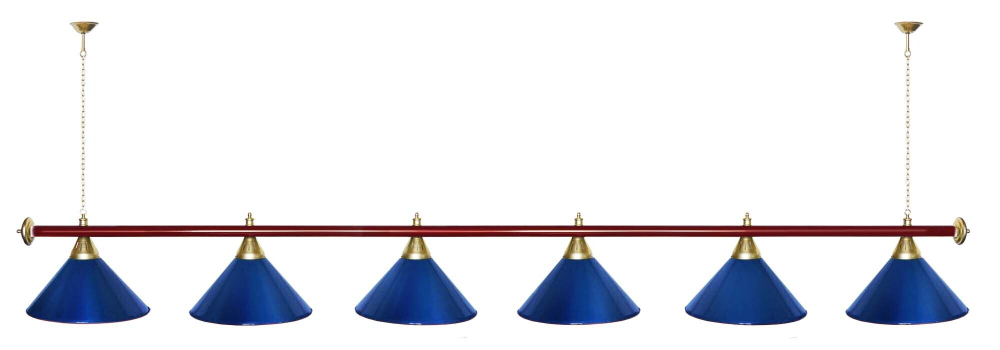 Лампа STARTBILLIARDS 6 пл. (плафоны золотые,штанга золотая,фурнитура золото)