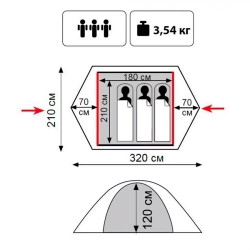 Палатка Tramp Tourist Lite 3-x местная, Coyote