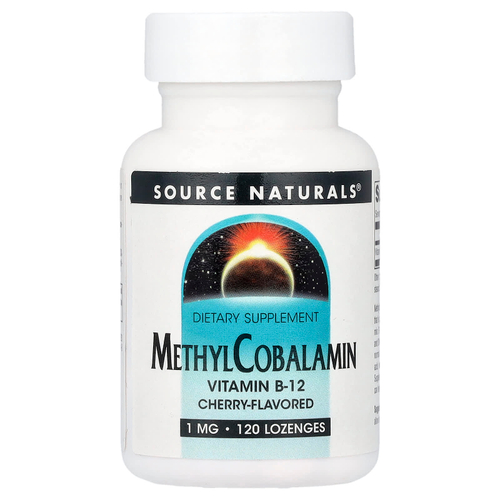 Source Naturals, метилкобаламин, со вкусом вишни, 1 мг, 120 пастилок