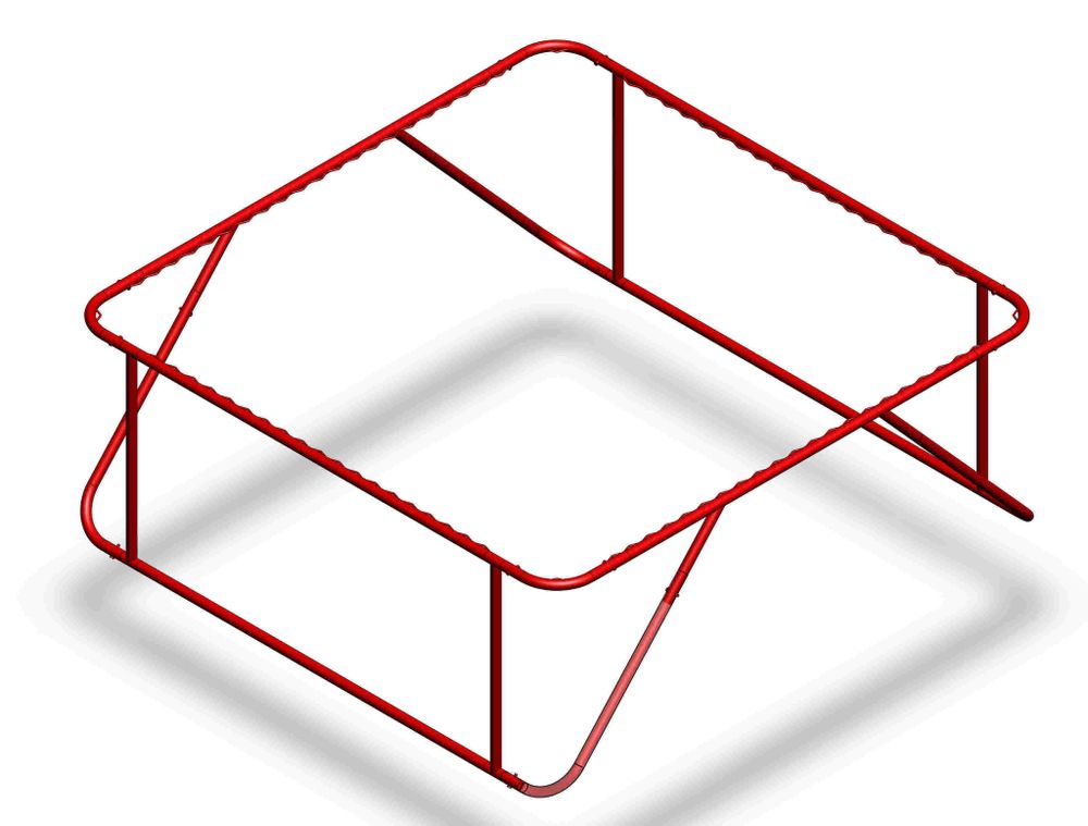 Батутная арена - модуль 3х3 метра - рама батута с опорами