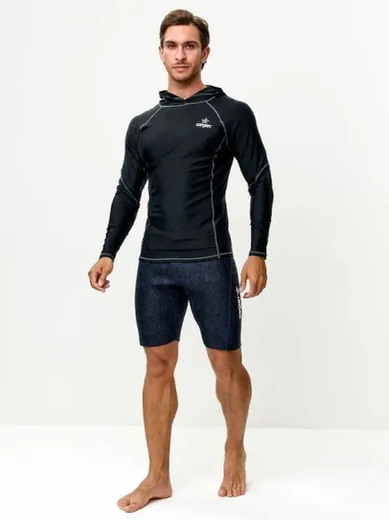 Футболка рашгард лонгслив Sargan Скелетон-Сап Худи UPF 50+ черный